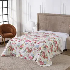 Cobre Leito Casal  Colcha  Face Simples 1 e  3 Peças estampado