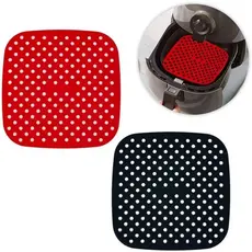 Kit 2 Forro Tapete 19cm em Silicone Para Air Fryer Fritadeira Elétrica QUADRADO Multiuso Universal