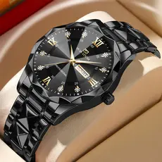VAVAVOOM Relógio Masculino 2733 Relogio Calendário A Prova D água Quartzo Aço Inoxidável Formal Azul