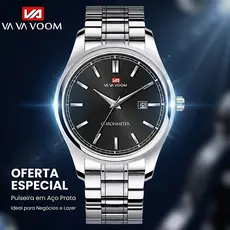 Relógio Masculino VAVA VOOM VA-2093 Aço Inox Vidro Hardlex Resistente Negócios Presente