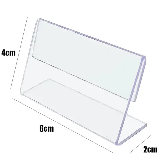 Porta Etiqueta Display Acrílico Cristal 2mm Kit 20 Un 6x4