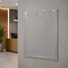 Kit 5 Display Porta Folha Prontuário de Parede a4 Acrílico com Fita Dupla Face