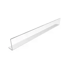 Kit 20 25 50 Cantoneiras Aparadoras de Gôndolas Prateleiras 40x5 cm Cristal Transparente