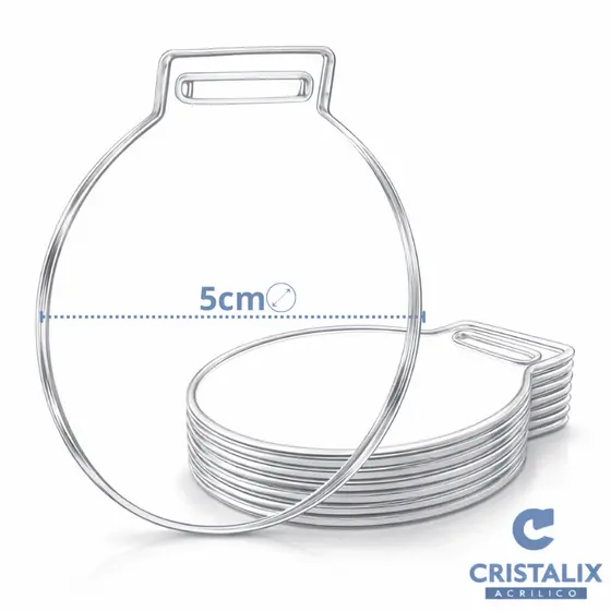 Kit Medalha Acrílico Cristal 2mm 5cm Redonda Transparente 30 50 100 Unidades
