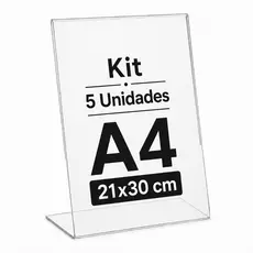 Kit 5 Display Expositor A4 30x21 Mesa Balcão QR Code Placa Pix
