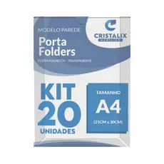 Kit Porta Folha A4 Display de Parede Com Fita Dupla Face