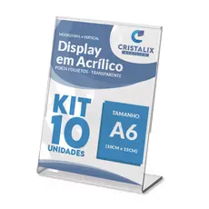 Kit Display Expositor A6 Mesa Balcão 10x15 QR Code Placa Pix