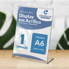 Display Expositor A6 10x15 Mesa Balcão QR Code Placa Pix