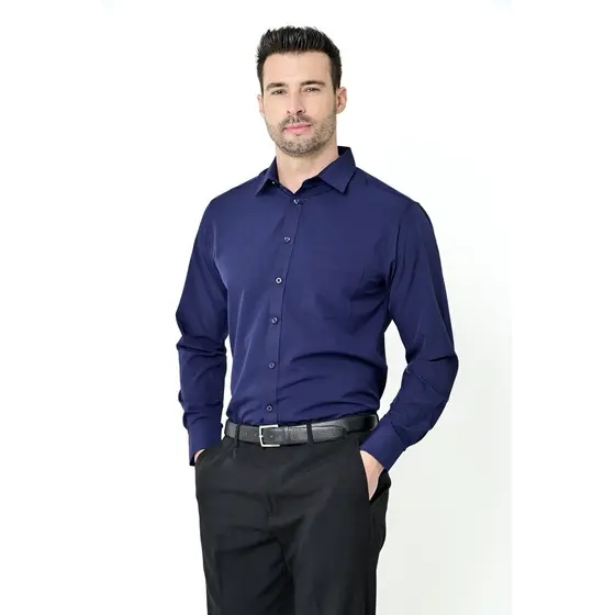 Camisa Social Masculina Lisa Manga Longa Camisaria Colombo