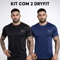 Kit 2 Camisetas Dry Fit Masculina Academia Treino Fitness Esportiva Corrida Leve Respirável Confortável Alta Performance