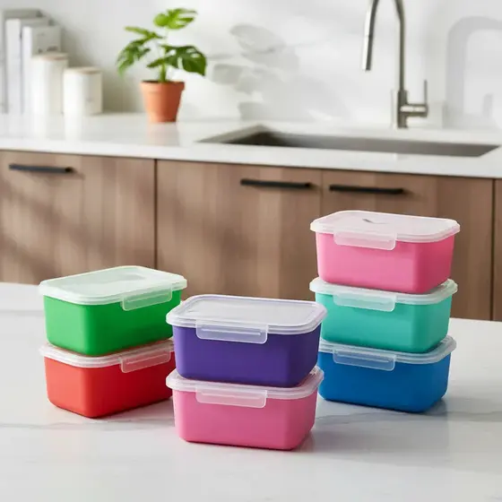 Pote Plásticos 1L Com Trava Kit Para Marmita Fitness Microondas e Geladeira Facil Limpeza