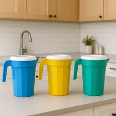Kit Jarras Plásticas 2L Com Tampa Branca Para Água e Suco