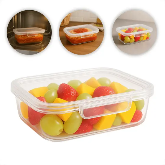 Kit Pote Marmita Fitness 500ML com Trava Lateral P/ Microondas Geladeira Dieta e Almoço