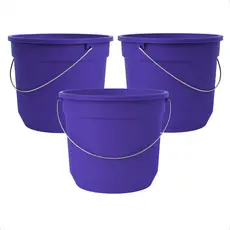 Kit 10 Baldes Plástico 8L Conjunto Resistenten Com Alça Metalica Reforçada Colorido Para Limpeza