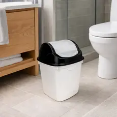 Lixeira Plástica Com Tampa Basculante 3,6L Reforçada Para Banheiro Pia Cozinha Resistente