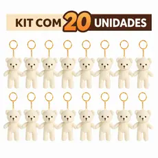 Chaveiro Ursinho De Pelúcia Fofo Lembrancinha Chá De Bebê Maternidade Nascimento Batizado Bolsa Mochila Chaves Presente