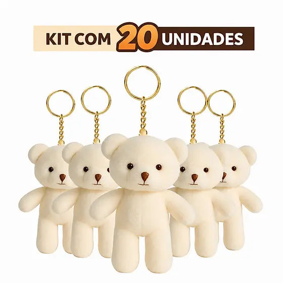 Ursinho De Pelucia Chaveiro Kit Com 5/10/15/20 Chá De Bebe Brinde