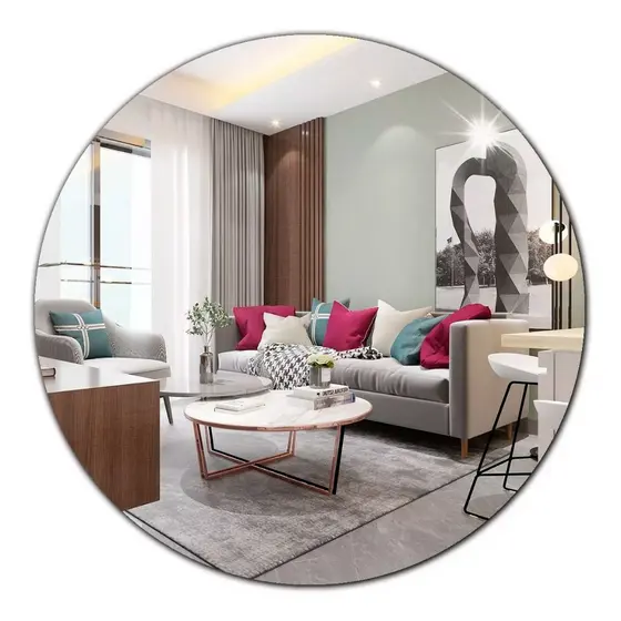 Espelho Redondo Decorativo Moldura Maleável 60cmPrata ou Dourado de 60cm