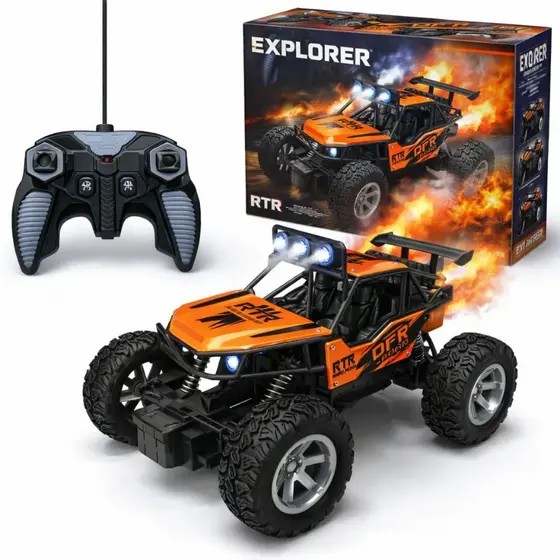 Carrinho de Controle Remoto 4X4 Monster Truck Off Road Solta Fumaça pickup Brinquedo