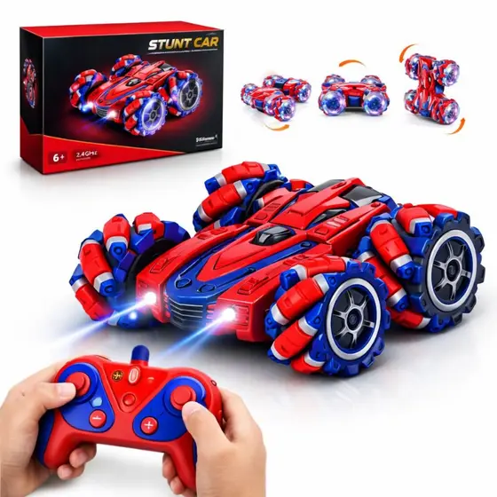 Carrinho Homem Aranha Controle Remoto Brinquedo Menino Gira 360 Drift