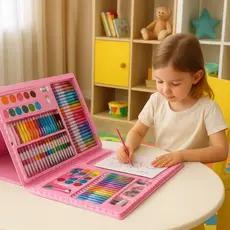 Maleta De Pintura Estojo Infantil Canetinha Colorir Escolar
