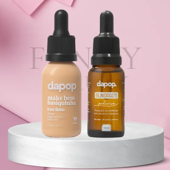 Base Fluida Make Basiquinha Dapop E Blindagem de Maquiagem Primer Fixador Diluidor