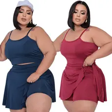 Kit 2 Conjunto plus size short saia e top zumba academia treino G1 ao G3 ZUMBA