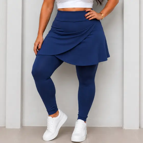 Calça saia traçada plus size modesta do G1 ao G3 academia LEGGING SAIA