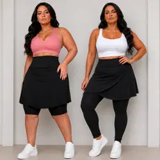 COMBO Bermuda saia traçada plus size e calça saia modesta do G1 ao G3 com elastano