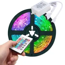 Fita Led Rgb 3528 5m 300 Leds À Prova D'água + Controle Decoração Sanca - Super Led