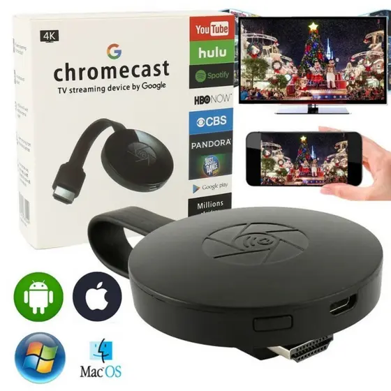 Chromecast G2 4K 5G + 2.4G Ultra HDMI Para Transmissão De TV De Alta Definição Google Miracast CHROMECAST-1