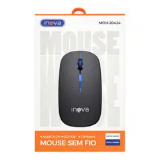 Mouse Sem Fio Inova Rgb Ajuste De Dpi Duplo Modo Compacto Preto MOU-20424