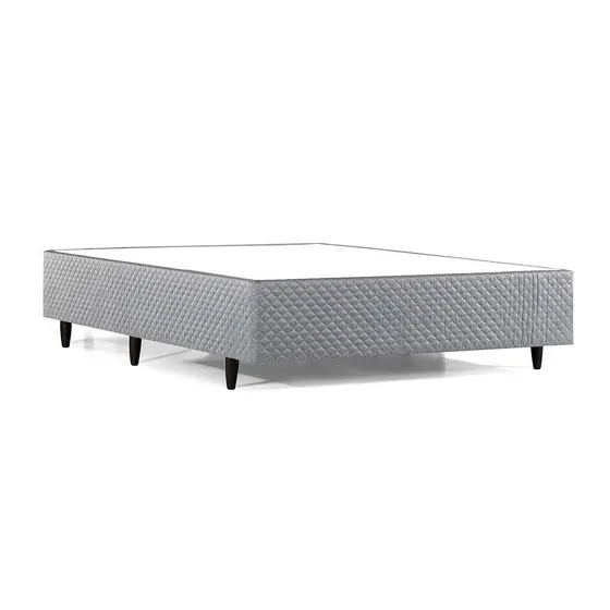 Base Cama Box Casal Gazin Cinza Firme 138x188 Conforto e Durabilidade Universal para seu Quarto
