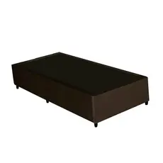 Base Cama Box Solteiro Gazin Suede Marrom 88x188 Firme Durável Universal Pés Madeira