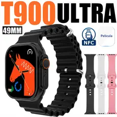 T900 Ultra NFC Smartwatch Relógio Inteligente Prova Monitoramento Saúde Exercício Contagem