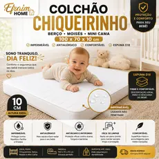 Colchão de Berço Chiqueirinho Moisés 100x70x10 Impermeável