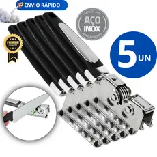 kit 5 Afiador Amolador de Faca Tesoura Canivete Cutelo Lamina de Liquidificador Inox  Multifuncional