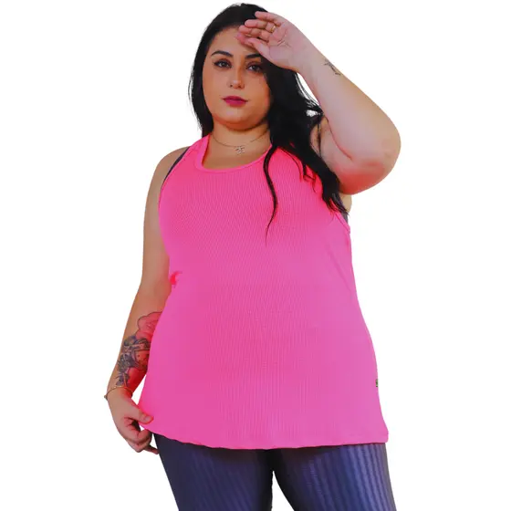 Regata Feminina Para Academia Plus size Fitnnes Varias Cores Treino