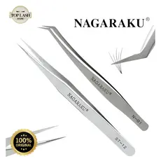 Pinça Nagaraku Kit 2 Pinças para Extensão de Cílios Fio a Fio e Volume Russo | Original