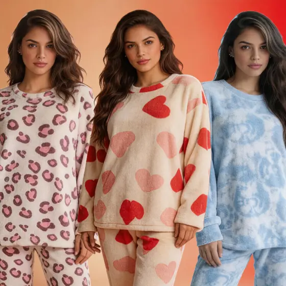 Pijama Feminino Pelinho Inverno Colorido Bonita Com Cauda Quentinho