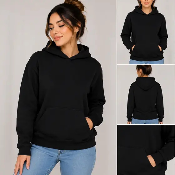 Moletom Canguru Básico Feminino 100% Algodão blusa de Frio Promoção