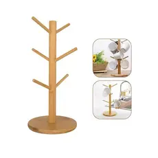 Suporte Para Xícaras Caneca Copo Madeira Bambu Para 6 Xícaras Porta Copo Ate 6 Xícaras