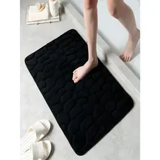 Tapete de Porta Para Banheiro Macio Antiderrapante Estampa Pedra Fino