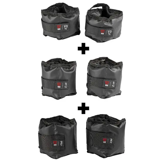 Kit Par Caneleiras Peso 0,5kg + 1kg + 2kg Tornozeleira de Peso Treino em Casa Funcional Academia