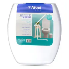 Assento Sanitário Quadrado Almofadado Branco Primafer Atlas