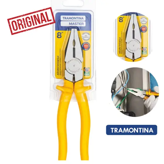 Alicate Isolado para Eletricista Tramontina 8 Pol. 1000V – Profissional, Cor Amarela, Normas NR10