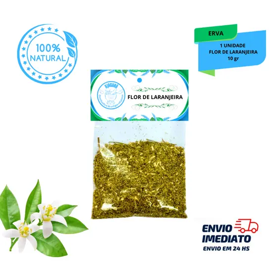 Erva Flor de Laranjeira 10g Uso Religioso em Banhos Rituais e Limpeza Espiritual