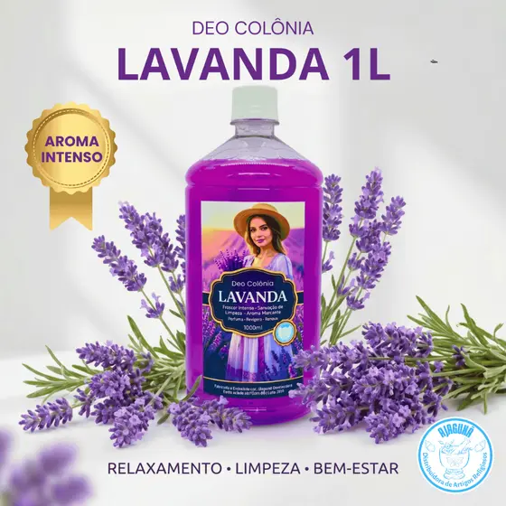 Deo Colônia Lavanda 1L Aromatizador Ambiente Aroma Intenso Relaxante e Bem Estar.