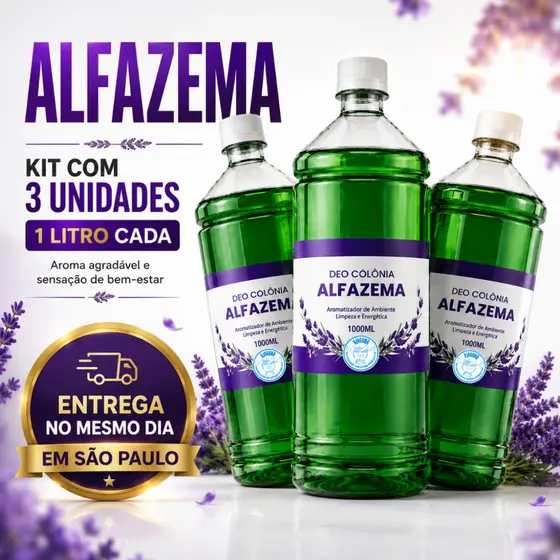 Kit 3 Alfazema 1 Litro Limpeza Energética Proteção Espiritual.