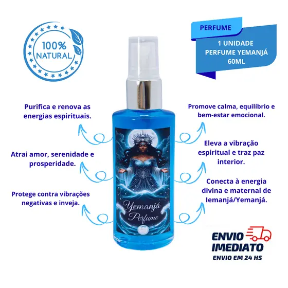 Perfume Iemanjá / Yemanjá 60ml  Purificação, Paz, Amor, Proteção e Prosperidade | aroma de alfazema